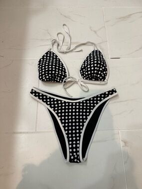 Abercrombie & Fitch Black and White Polka Dot Bikini